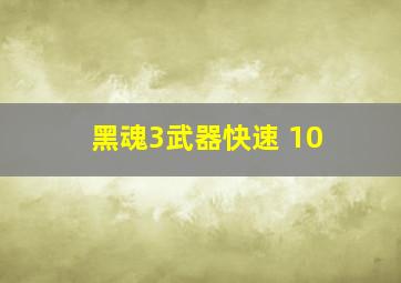 黑魂3武器快速+10