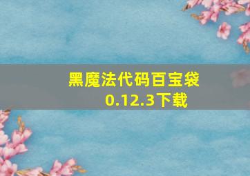 黑魔法代码百宝袋0.12.3下载