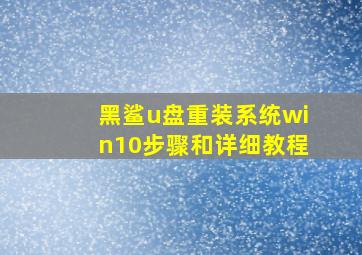 黑鲨u盘重装系统win10步骤和详细教程