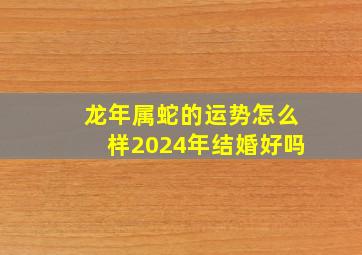 龙年属蛇的运势怎么样2024年结婚好吗