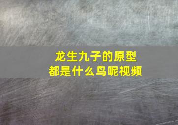 龙生九子的原型都是什么鸟呢视频