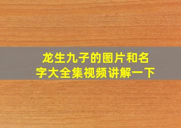 龙生九子的图片和名字大全集视频讲解一下