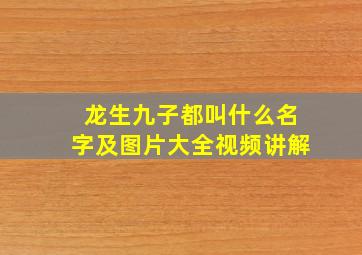 龙生九子都叫什么名字及图片大全视频讲解