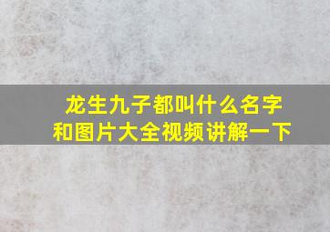 龙生九子都叫什么名字和图片大全视频讲解一下