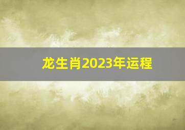 龙生肖2023年运程