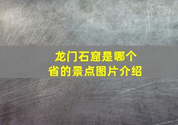 龙门石窟是哪个省的景点图片介绍