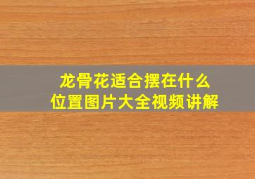 龙骨花适合摆在什么位置图片大全视频讲解