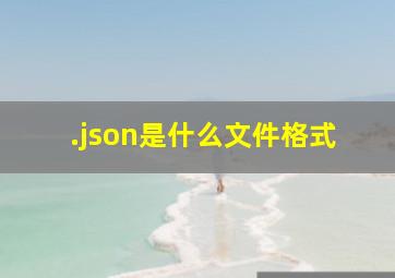 .json是什么文件格式