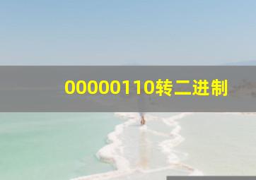 00000110转二进制