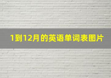 1到12月的英语单词表图片