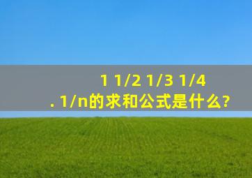 1 1/2 1/3 1/4 . 1/n的求和公式是什么?