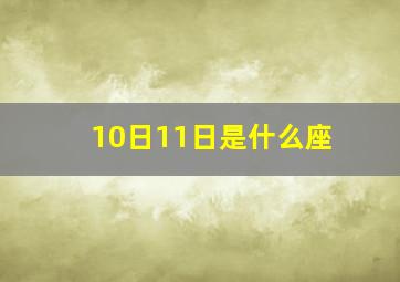 10日11日是什么座