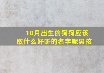 10月出生的狗狗应该取什么好听的名字呢男孩