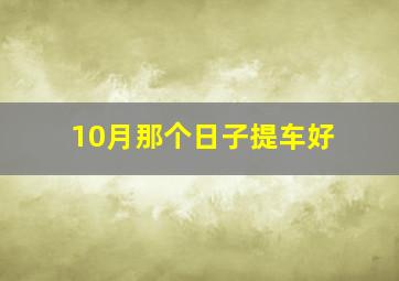 10月那个日子提车好