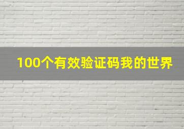 100个有效验证码我的世界