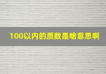 100以内的质数是啥意思啊