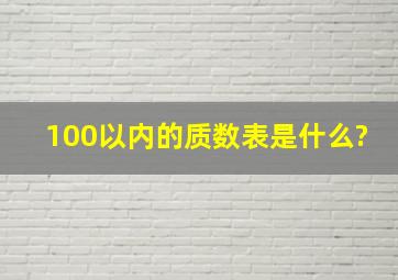 100以内的质数表是什么?