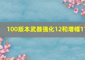 100版本武器强化12和增幅11