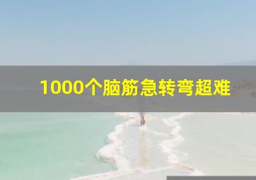 1000个脑筋急转弯超难