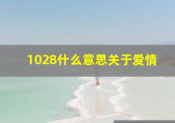 1028什么意思关于爱情