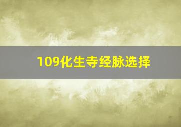 109化生寺经脉选择