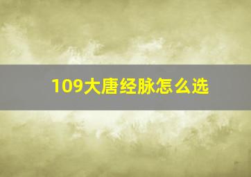 109大唐经脉怎么选