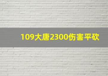 109大唐2300伤害平砍