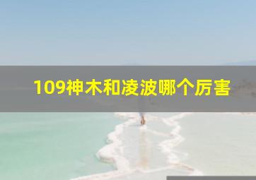 109神木和凌波哪个厉害