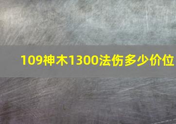 109神木1300法伤多少价位