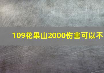 109花果山2000伤害可以不