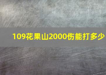 109花果山2000伤能打多少