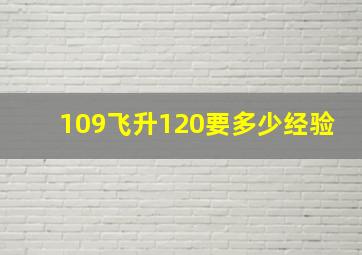 109飞升120要多少经验