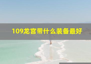 109龙宫带什么装备最好