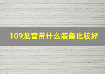 109龙宫带什么装备比较好