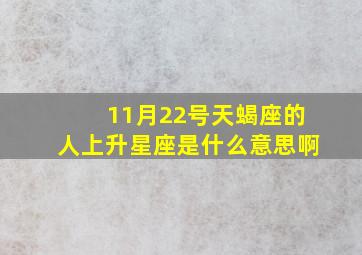 11月22号天蝎座的人上升星座是什么意思啊