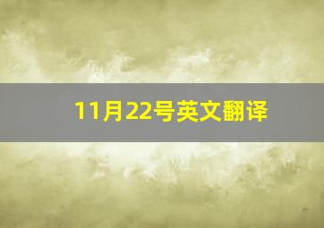 11月22号英文翻译