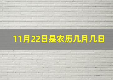 11月22日是农历几月几日