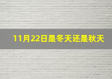 11月22日是冬天还是秋天