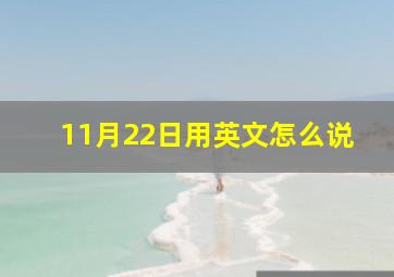 11月22日用英文怎么说