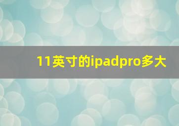 11英寸的ipadpro多大