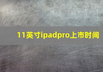 11英寸ipadpro上市时间