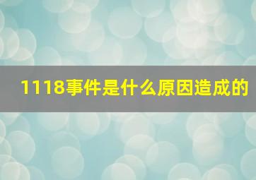 1118事件是什么原因造成的