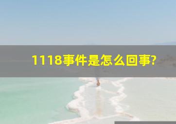 1118事件是怎么回事?