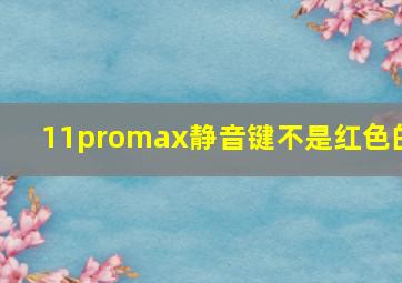 11promax静音键不是红色的