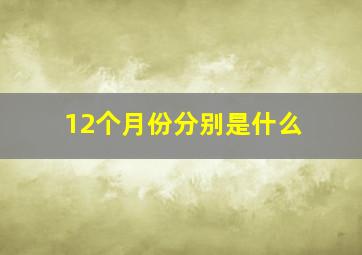 12个月份分别是什么