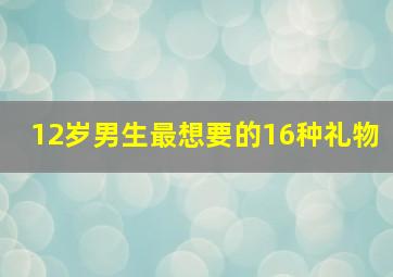 12岁男生最想要的16种礼物