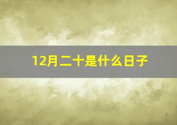 12月二十是什么日子