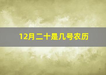 12月二十是几号农历