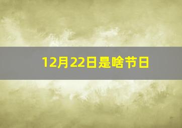 12月22日是啥节日