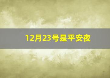 12月23号是平安夜